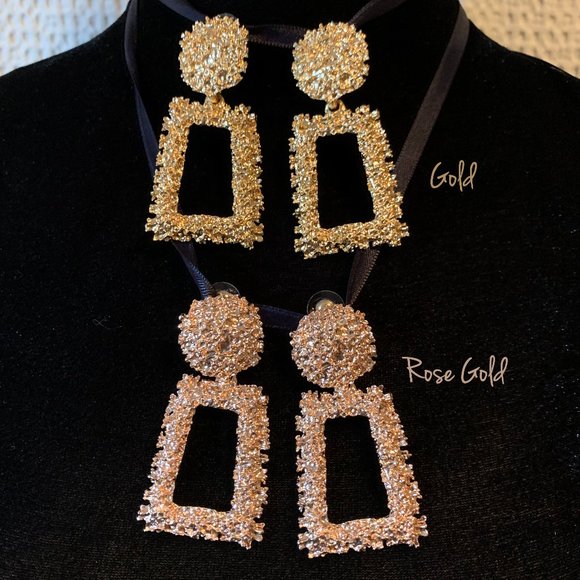 Designer Styled Hammered Shimmer Earrings - Picture 7 of 15